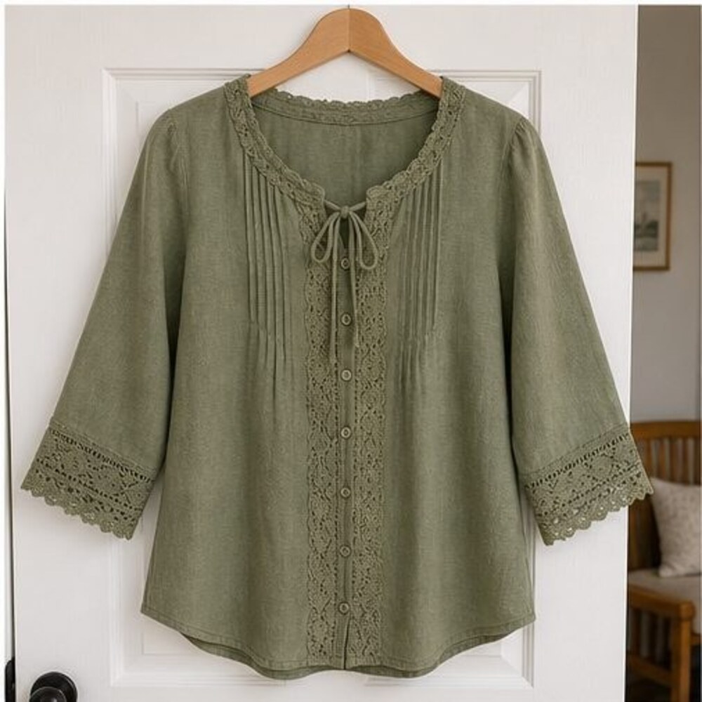 Sand Lace Trim Top